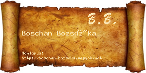 Boschan Bozsóka névjegykártya